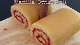 Swiss roll recipe [ how to make vanilla Swiss roll ] easy recipe