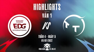 EDG vs TT | Highlights - Game 1 | Tuần 4 Ngày 5 | LPL Mùa Hè 2022