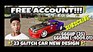 || Car Parking Multiplayer || Free Account Giveaway#238 || 23 Glitch Cars New Design ||