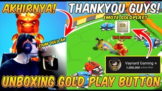 UNBOXING GOLD PLAY BUTTON SAMBIL MAIN STUMBLE GUYS DI MAP BARU BOT BASH! PERJUANGAN 4 TAHUN!