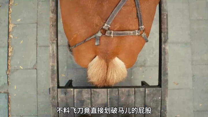 The man just threw a single flying knife, but unexpectedly it set off a chain reaction. The man just