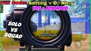 PUBG Mobile | 😱 Full 5 Mã Code: Setting & Độ Nhạy (Ios + Android) Solo Squad 1vs4 | NhâmHNTV