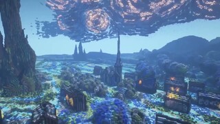 在《我的世界》中还原梵高名作《星空》   Restore Van Gogh's masterpiece "Starry Sky" in "Minecraft"