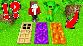 What JJ and Mikey Find BEHIND THIS PORTAL DOOR vs LAVA DOOR in Minecraft Maizen!