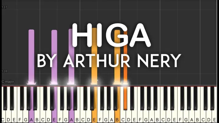 Higa by Arthur Nery synthesia piano tutorial with lyrics / free sheet music