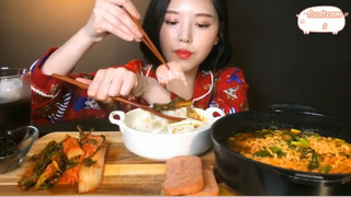Cơm trứng nước tương, mì cay thịt hộp 5 #amthuc