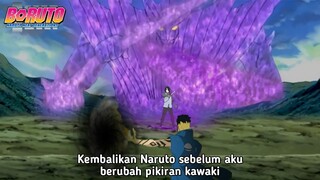 Kawaki Gemetar Saat Sasuke Ngamuk Memakai Perfect Susano -  Pertarungan Melawan Jutsu Uchiha