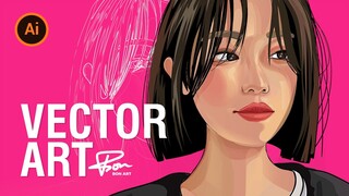 Cách vẽ chân dung trên Illustrator - vẽ illustrator - vector art | BonART