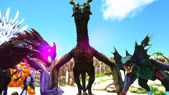 【Xiami】Cruelly hunted by the Ice-Fire Dragon and ambushed at the gate by a giant! — ARK: Myth Evolut