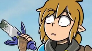 Link khác nhìn thấy thanh kiếm Master Sword bị hư hỏng như sau: