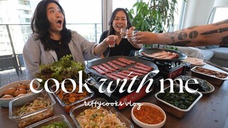 cooking 10 delicious dishes | hosting dinner for friends | korean bbq | tiffycooks vlog