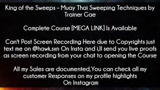 King of the Sweeps Course Muay Thai Sweeping Techniques by Trainer Gae download