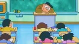 Nobita was praised as a "genius" by his teacher for sleeping in class, and the teacher asked the who