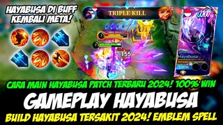 GAMEPLAY HAYABUSA BUFF❗CARA MAIN HAYABUSA PATCH TERBARU❗BUILD HAYABUSA TERSAKIT 2024❗ COMBO HAYABUSA