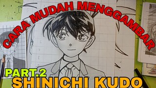 cara yg sangat mudah menggambar anime detektif Conan karakter SHINICHI KUDO part.2