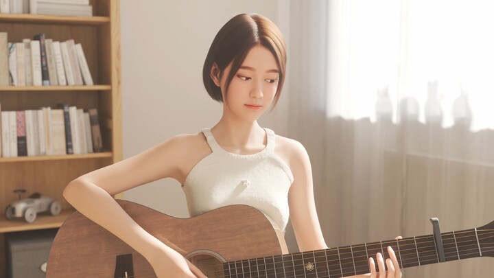 Cô gái ảo của tôi cuối cùng cũng có thể hát! Tôi cũng học đệm guitar (*^_^*)