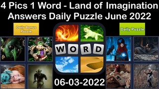 4 Pics 1 Word - Land of Imagination - 03 June 2022 - Answer Daily Puzzle + Bonus Puzzle