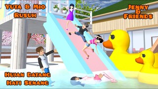 Yuta & Mio Rusuh Hujan Bikin Happy | Jenny & Friends | Drama Sakura School Simulator