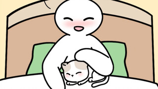 Mèo: Thì ra chủ nhân cần ăn thức ăn cho mèo của con để khỏi bệnh. Chủ nhân ăn nhanh đi.