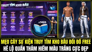 OB35 MẸO CÀY CỰC NHIỀU HUY HIỆU CUỐN SÁCH SỰ KIỆN TRUY TÌM KHO BÁU, QUẦN THÁM HIỂM TRẮNG | FREE FIRE
