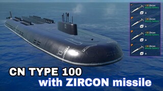 Modern Warships: Latest Update CN TYPE 100 submarine. equipped with Zircon missile.