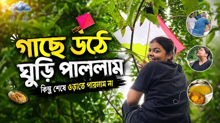 গাছে উঠে ঘুড়ি পারলাম  কিন্তু শেষে ওড়াতে পারলাম না | vlog| funn|