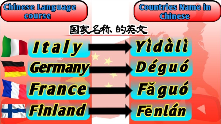 Countries Name|Chinese language| for beginners