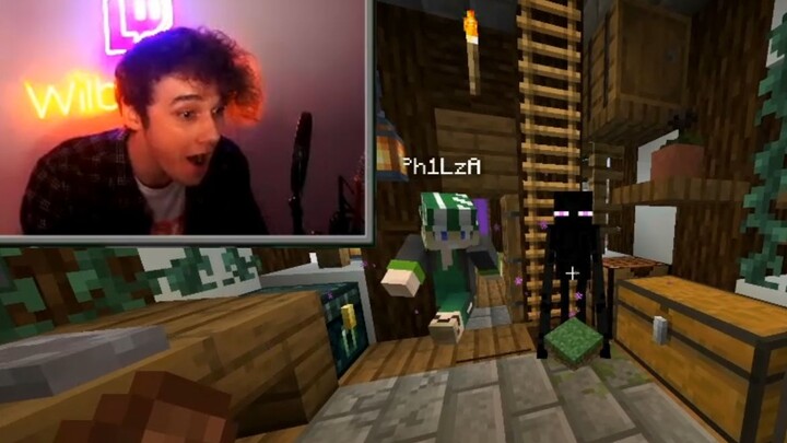 【Wilbur/Philza】Scared by an enderman who suddenly appeared (cooked meat)