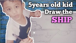 5years old kid draw the ship