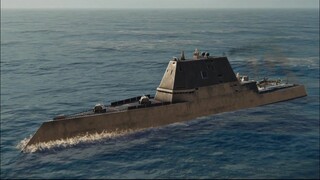 Modern Warships: USS ZUMWALT in action No hero equipment.