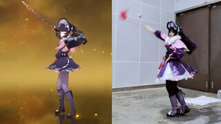 [ Genshin Impact ] cos Yunjin playing with guns and kicking guns, but low-end version