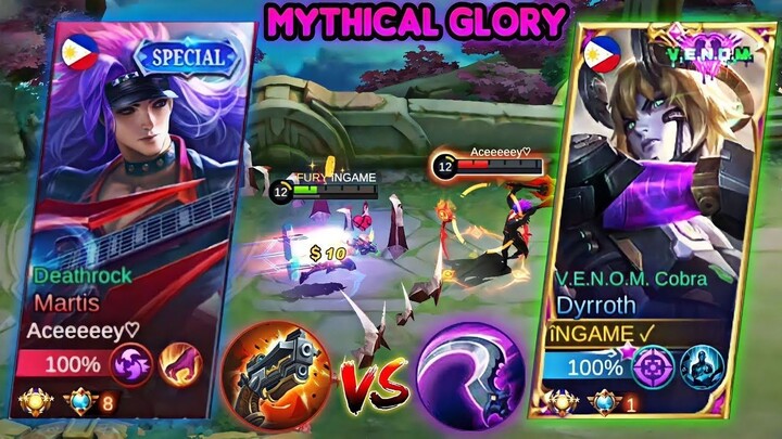 DYRROTH VS MYTHICAL GLORY MARTIS BUFFED META  DANGEROUS FIGHTER!  BEST BUILD IN