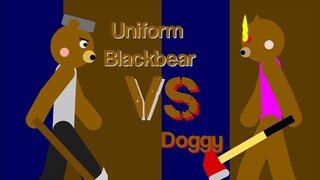 Infected Doggy Vs Uniform Blackbear - Battle Of Axes - Stick Nodes Roblox Piggy