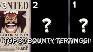 Update 30 Bounty Tertinggi Di One Piece , No 1 Dan 2 Paling Mengerikan !!!