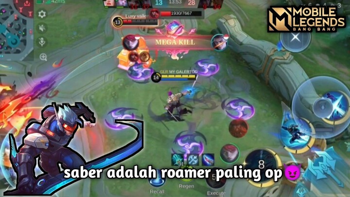 gameplay saber roam terkuat ~ Mobile Legends