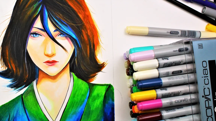 วาดอนิเมะด้วย COPIC ครั้งแรก (Rukia Kuchiki) Copic Marker