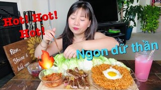 [Ep 43] Hít hà chua cay món ăn Hàn Quốc - Spicy Korean noodle, Steak, Kimchi