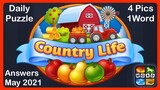 4 Pics 1 Word - Country life - May 2021 - Answer Daily Puzzle + Daily Bonus Puzzle