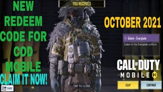 *October 2021* Call Of Duty Mobile New Redeem Code | Cod Mobile Redeem Code