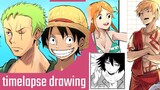 Drawing Manga : OnePiece; Fate; Yesterday wo utatte; DarkerThanBlack