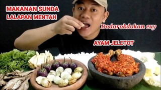 MAKAN JENGKOL MENTAH IKAN ASIN SAMBAL TERASI AYAM PENYET SAMBAL MERCON LALAPAN MENTAH#mukbang