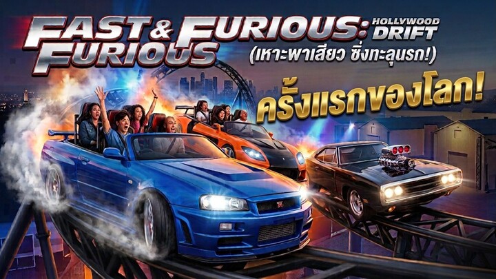 Fast & Furious Hollywood Drift” รถซิ่งเหาะพาเสียวซิ่งทะลุนรก ครั้งแรกของโลก