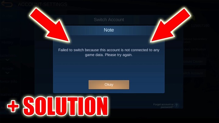 2 Main Reason WHY you experienced FAILED TO SWITCH error while SWITCHING Account + SOLUTION - MLBB