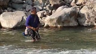 cast net fishing in Nepal | himalayan trout fishing | asala fishing |