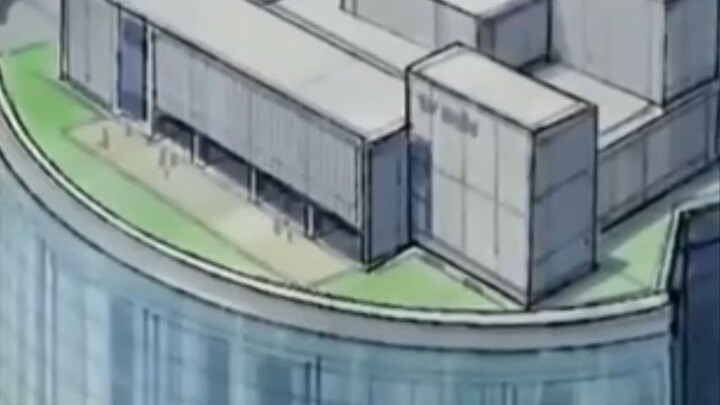 doraemon sedang melihat gedung