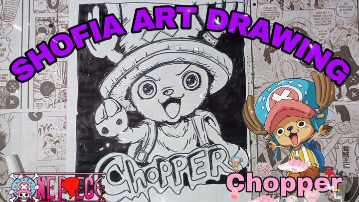 drawing anime one piece, tony tony chopper