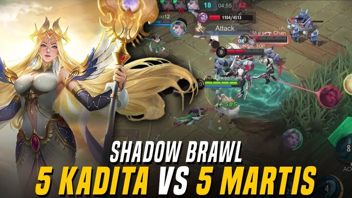 Rough Waves!! 5 Kadita vs. 5 Martis!! | Shadow Brawl Mode Mobile Legends: Bang Bang
