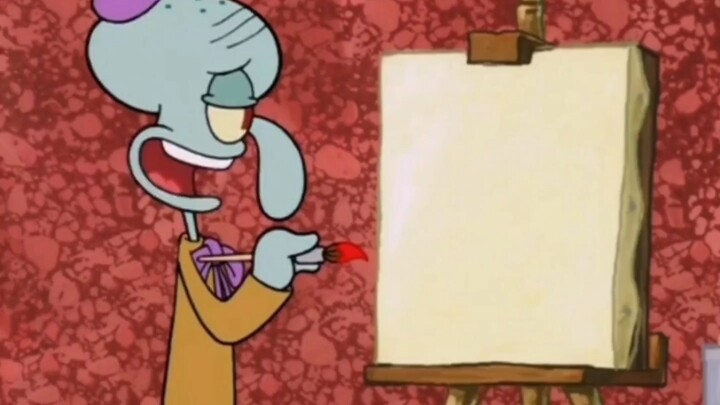 What is Squidward drawing? ovo