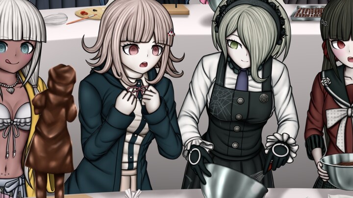 Danganronpa, cảnh các cô gái làm món tráng miệng!