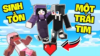 Noob Ruby Thử Thách 24h Sinh Tồn Trên MỘT TRÁI TIM Cực Bất Ổn Trong Minecraft ?